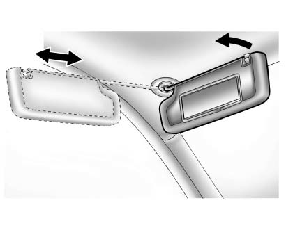 Pull the sun visor down to block glare. Detach the sun visor from the center