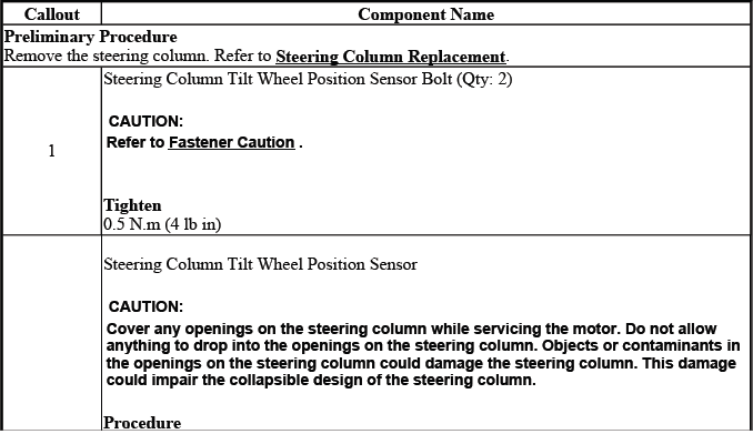 Buick Enclave. Steering Wheel and Column